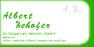 albert wehofer business card